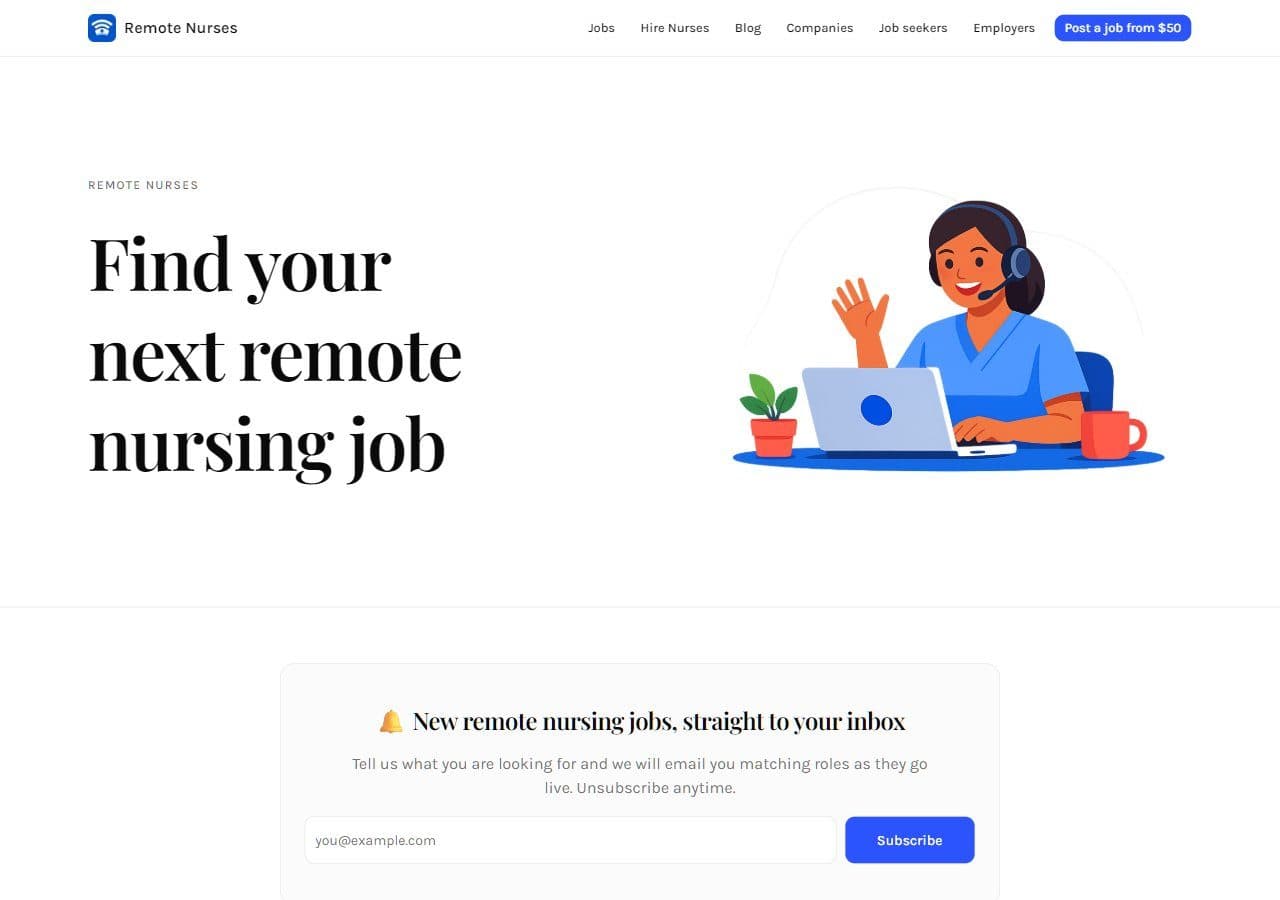 The live remote-nurses.com job board