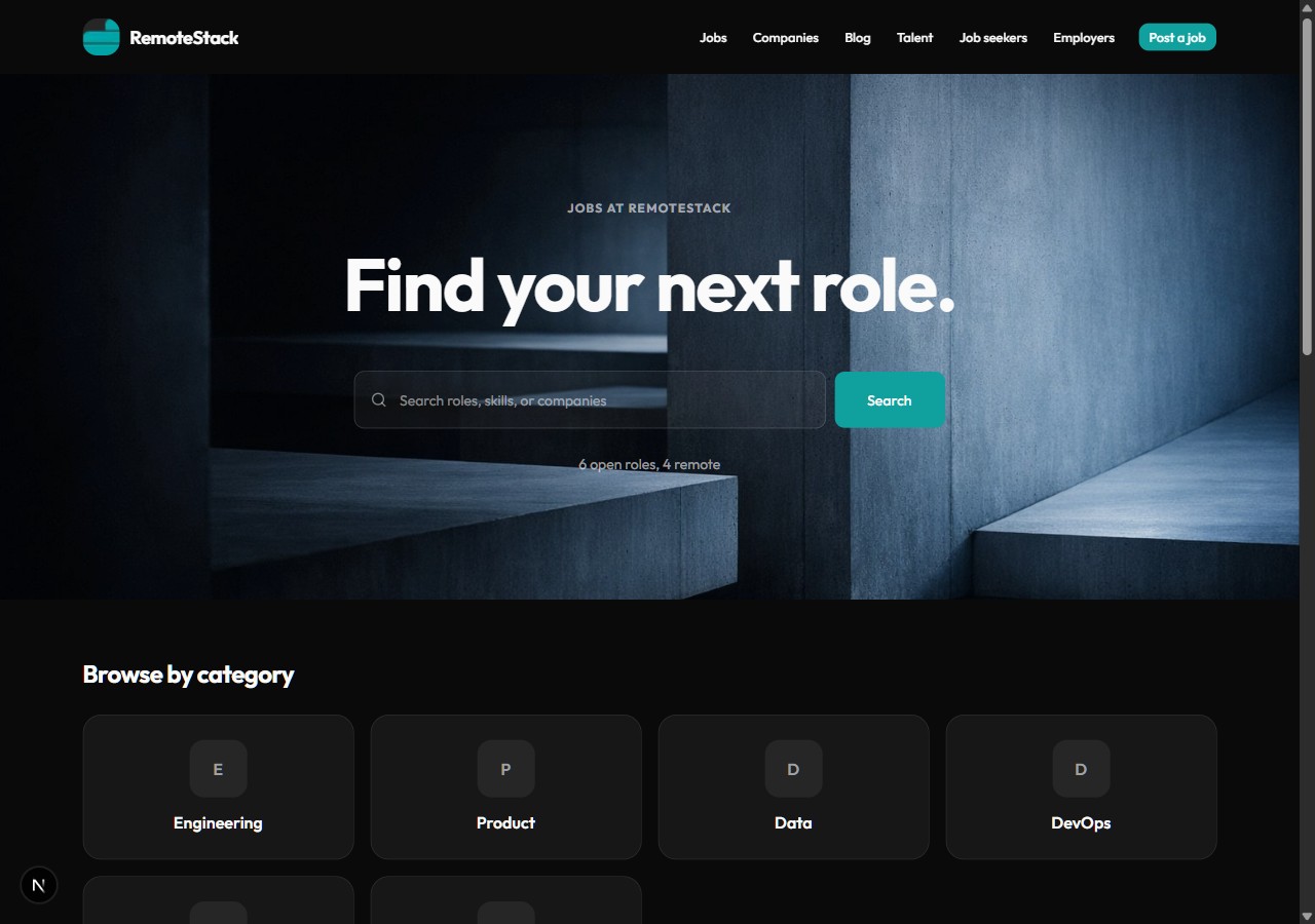 A remote-jobs board built on the Bold theme